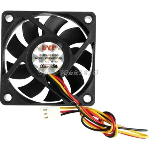 DC 12V 3-Pin 60x60x15mm PC Computer CPU System Sleeve-Bearing Cooling Fan 6015 Whosale&Dropship