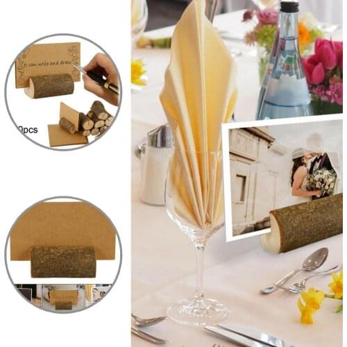Wood 1 Set Unique Menu Name Place Card Holder Well Crafted Card Holder Reusable Home Decoration