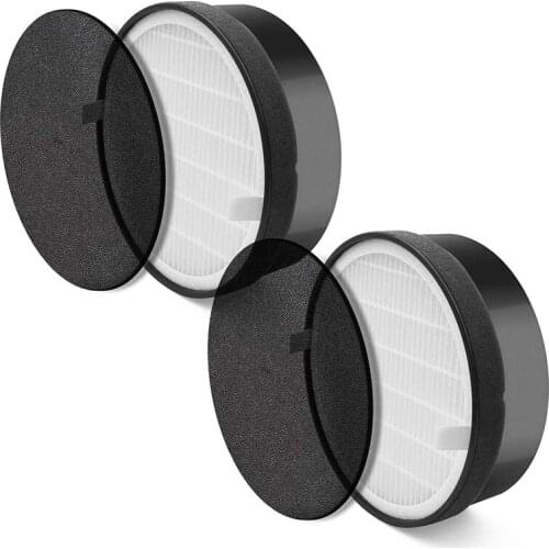 Air Purifier LV-H132 Replacement, True HEPA and Activated Carbon Filters Set, LV-H132-RF, 2 Pack, Black