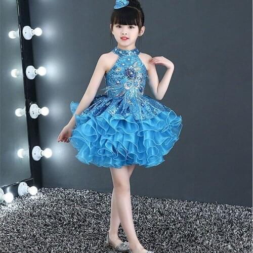 Childrens Performance Wear Sequined Girl Princess Dress Dancing Dress Modern Dance Gauze Dress Costume Kindergarten Dancing