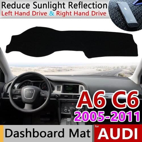 For Audi A6 C6 2005~2011 4F Anti-Slip Mat Dashboard Cover Pad Sunshade Dashmat Carpet Car Accessories S-line 2006 2007 2008 2009