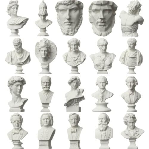 Mini Figurine Celebrities Drawing Practice Plaster Statue Famous Sculpture Gypsum Bust Portraits Painting room Decor