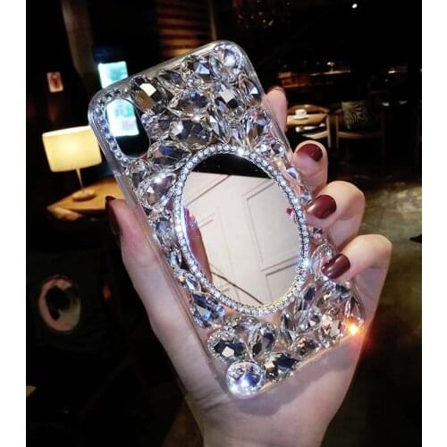 Beautiful Case Girl Gift Bling Rhinestone Diamond Mobile Phone Case With Mirror For iPhone12 11Pro Max 8 7 X XS Cell Phone Case