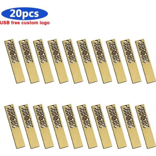 Metal 20pcs free logo usb2.0 flash drive 16GB 32GB pendrive 64GB 128GB memory stick memoria Storage cel USB 8GB 4GB USB For gift