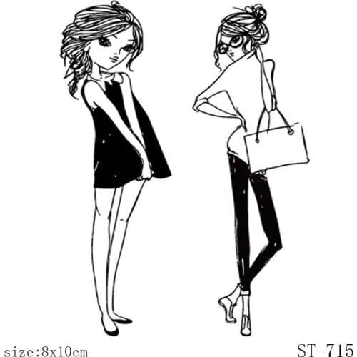 AZSG Fashion White Collar/ Shy Girl Clear Stamps/Seals For DIY Scrapbooking/Card Making/Album Decorative Silicone Stamp Crafts