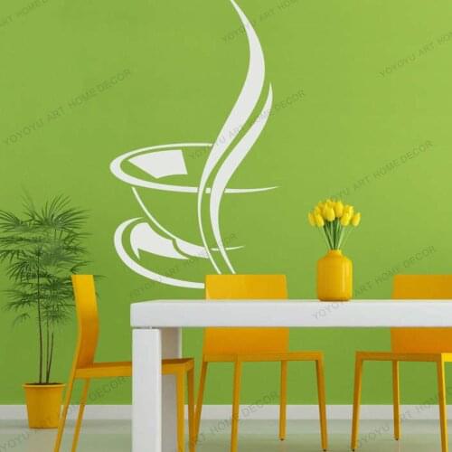 Cup of Coffee Coffee shop Decal Business Wallpaper Vinyl Wall Decals For Restanrant Wall Window Glass Decor Waterproof rb265