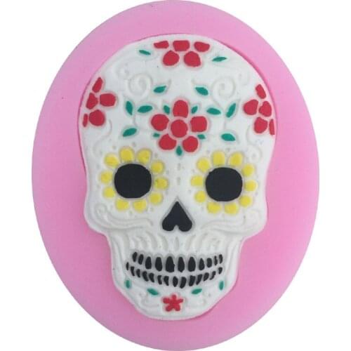 New Skull Mask Decoration Liquid Silicone Mold Sugar Cake Mold M100