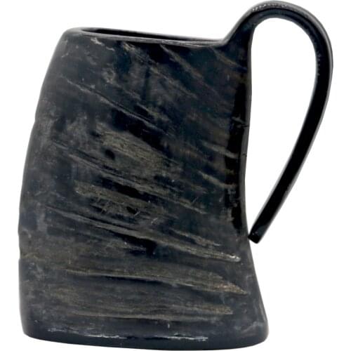 Genuine Asian Black Buffalo Horn Mug Viking Drinking Horn Mug - Authentic Medieval Beer Horn Tankards