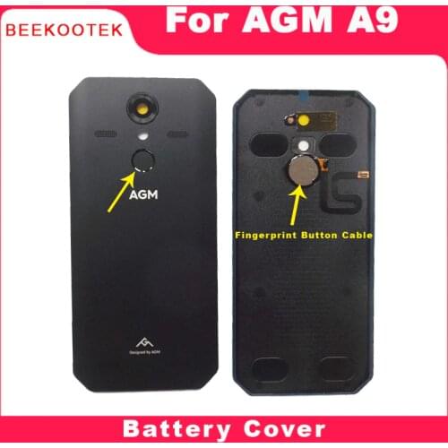 BEEKOOTEK Original New AGM A9 Back Battery Housings Dock Case Cover With Fingerprint Sensor Button Camera Lens
