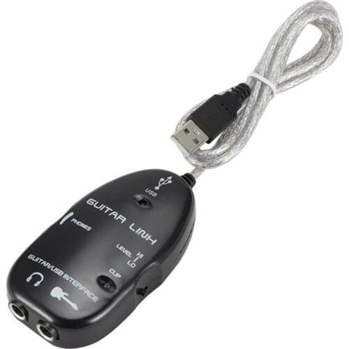 Guitar to USB Interface Link Cable Adapter Audio Connector Recorder for PC/Computer