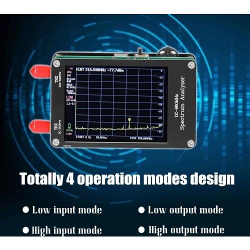 USB Type-C Rechargeable 2.8inch Touching Spectrum Analyzers with 100KHz-350MHz&260-960MHz Two Input Frequency-Ranges