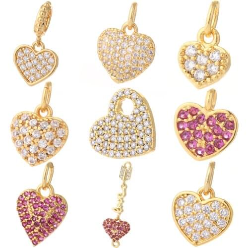 Heart and Love Diy Pendant Charms for Jewelry Making Supplies Gold Cute Charm Designer Charms Earrings Necklace Bracelet Metal