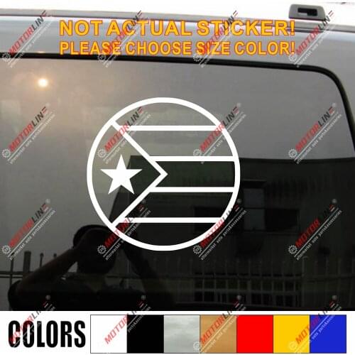 Puerto Rico Flag PR Decal Sticker Car Vinyl pick size color no bkgrd round