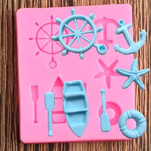 DIY Boat Star Lifebuoy Silicone Mold Cake Decorating Tools Cupcake Fondant Mould Chocolate Candy Sugarcraft Moulds