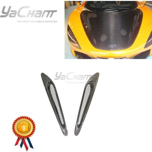 Car-Styling Dry Carbon Fiber Hood Side Vents Fit For2018-2020 720S Coupd OEM Style Front Hood Side Vents Replacement DCF