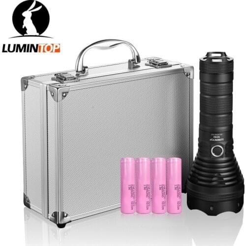 Lumintop SD90 LED Flashlight Luminus SBT90.2 7500LM High Power Flashlight by 4PCS 18650 Battery for Policing,Searching,Camping
