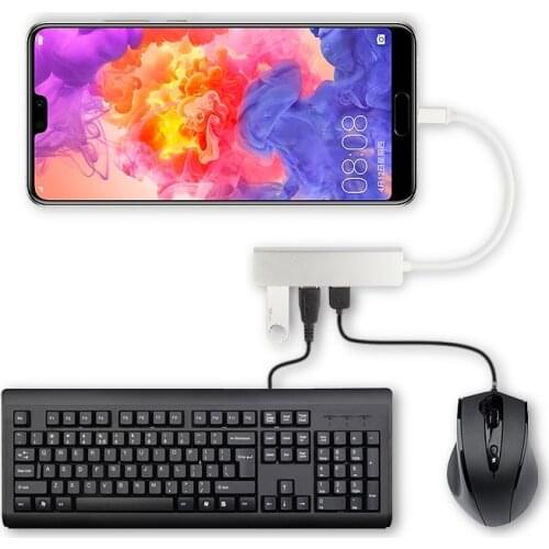 5-in-1 Type-C HUB Aluminiu Alloy USB-C Adapter USB 3.0 Port SD Card Reader For Huawei Note 8 Mate 9 10 Pro Mate9 RS Mobile Phone