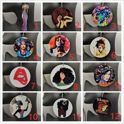 Few Stock!! African women mixed wooden earrings can mixed 6 designs