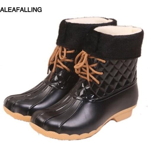 Rain boots women waterproof anti-slip plus cotton wool rain and snow warm matrue duck hunting boots 36-40