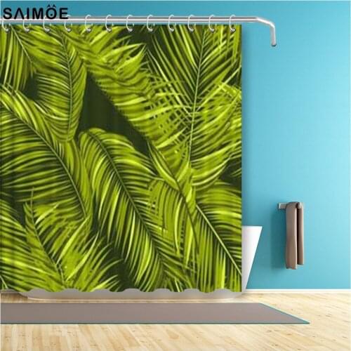 Bahama Montauk Drifter Shower Curtain Green Leaves Waterproof Polyester Fabric Bath Shower Curtain Home Decor Shower Sets