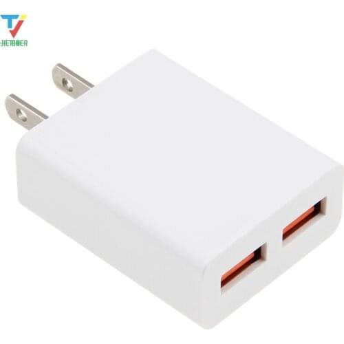 US Plug Dual Port 5V 2.1A USB Charger for Samsung IPhone LG Xiaomi Huawei Sony Portable Moblie Phone Charger 50pcs/lot