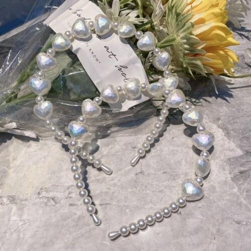 Flower Pearl Hairbands For Women Crystal Retro sweet Hair Accessories Colorful Headbands For Girls Hairband