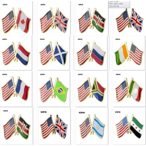 United States Badges for Backpacks Pin Brooch Set Decorative Buttons for Clothes