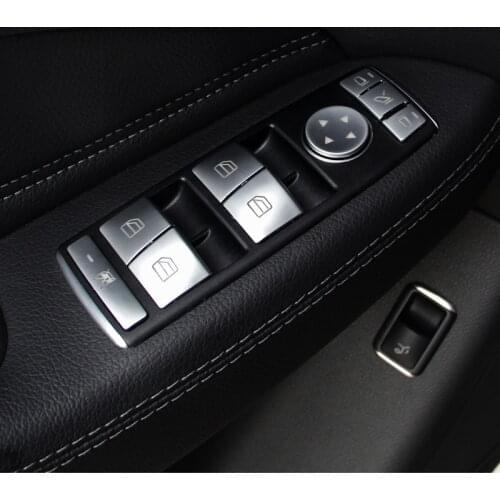 10 Sets Car Window glass lift button Trim Cover sticker for Mercedes Benz A/B/C(W204)/E(W212)/GLA /CLA/ GLK/ GLE-class