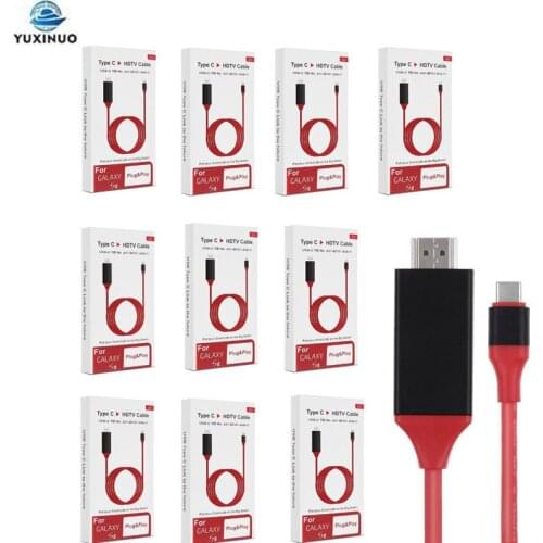 Lot 10PCS 2m Type C to HDMI-compatible Cable USB 3.1 to HDMI 4K Adapter USB-C Cable for MacBook Samsung Galaxy S9/S8 Huawei