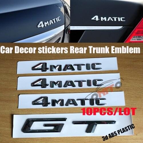 10packs ABS Auto Tuning Emblem logo Boot Rear Stickers For Benz W211 W203 W204 W124 W201 AMG S E A C B GLA CLA GLK GT 4MATIC