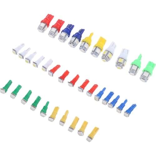 12V 40pcs Car Dash Light T5 T10 Instrument Panel Cluster Mixed LED Lights