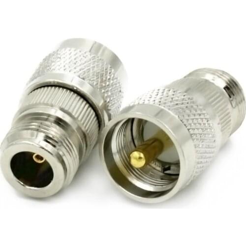 2PCS new PL259 PL-259 UHF male plug to N female socket RF coaxial connector straight nickel-plated adapter