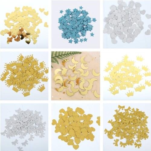 20 pcs Star Heart Table Confetti Sprinkles Birthday Party Wedding Decoration Pink Black Silver Gold Confetti Paper Crafts