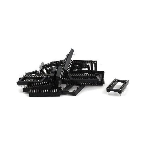 25Pcs 2.54mm PCB Board 2 Row 28 Pins DIP Solder Type IC Socket Adapter