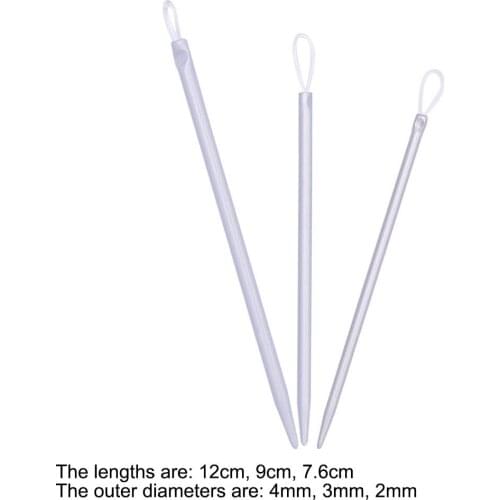 3Pcs/Set Sweater Crochet Needle White DIY Sewing Accessories Knitting Pulling Tools for Household Needle Threader Multi Purpose