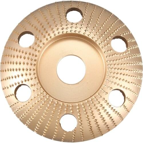 4.5Inch Wood Shaping Disc Round Carving Disc with Hole 22mm Bore Sanding Grinder Wheel for 115 125 Angle Grinder Gold