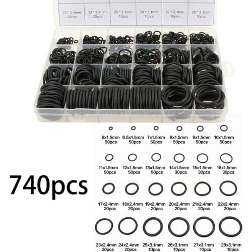 740pcs Sealing Ring Boxed Assortment Seal Replacement Repair Accessories