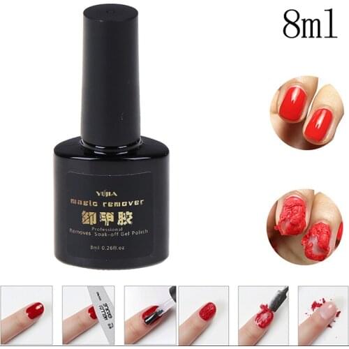 8ML Nail Polish Burst Magic Gel Nail Polish Remover Soak Off Nail Cleaner Lint Free Wipes Nail Supplies For Professionals