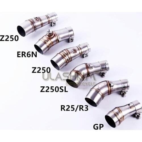 ER6N R25 R3 GP adapter Motorcycle Exhaust middle pipe Muffler link pipe middle section for kawasaki Ninja 250 250R Z250 Z300