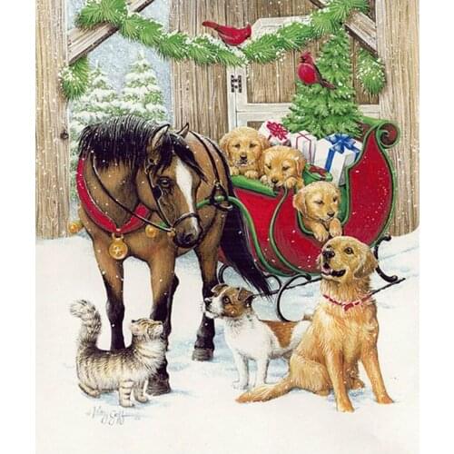Christmas Animals Diamond Embroidery Home Decor 5D DIY Needlework Square Diamond Painting Cross Stitch 3D 5D Rhinestones Mosaic