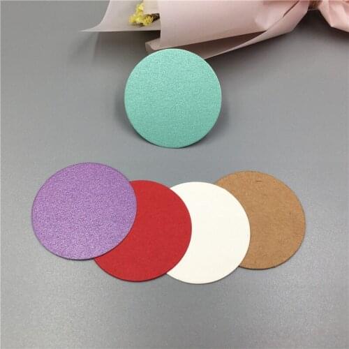 100Pcs 4cm Colorful Paper Gift Hang Tag Card Kraft Cardboard Thank You Wedding/Birthday Party Decor Favor Labels Cards