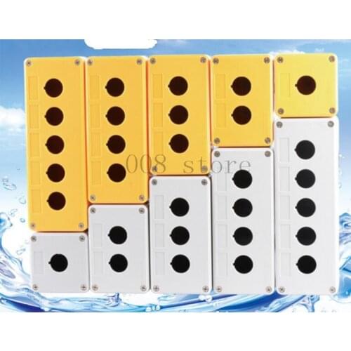 22mm Hole push-button switch box Yellow White 1Hole 2Hole 3Hole 4Hole 5Hole