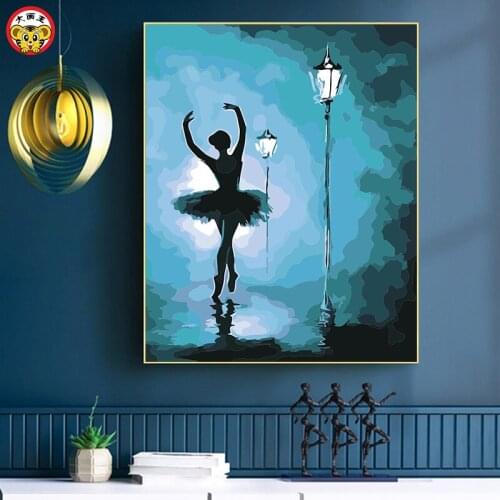 DIY digital oil painting ballet living room cartoon anime characters hand-painted large color filling decorative painting