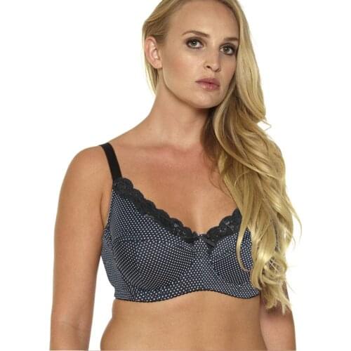 D0295 High Quality Sexy Plus Size Bra Fashion Polka Dot Womens Bra Brown/Gray/Black/36-46/C-G
