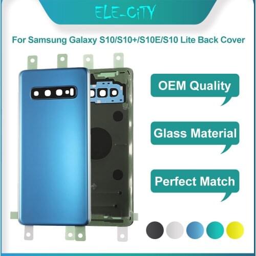 For SAMSUNG Galaxy S10 S10 Plus S10e SM-G973 SM-G975 SM-970F Glass Back Battery Housing Repair Cover Rear Door Case Replacement