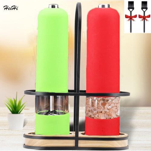 Electric Salt Pepper Mill Automatic Pepper Grinder with Led Light Salt and Pepper Grinder High-end Kitchen Spice Grinder Tools