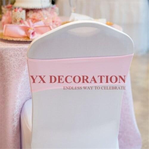 Hot Sale Spandex Chair Sash Lycra Band Tie Bow For Banquet Wedding Chair Cover Decoration