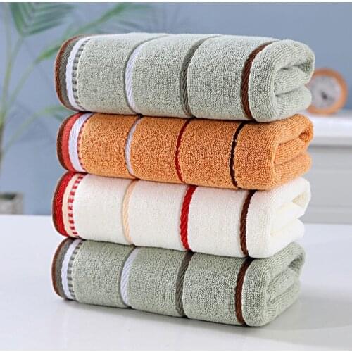 Cotton Adult Striped Towel Adult Household Bathroom Towel Face Towel Quick-drying Soft and High Water Absorption