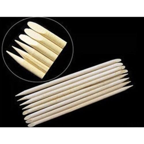 JP006 best Selling 100pcs Nail Art Orange Wood Stick Cuticle Pusher Remover for Manicures Care Nail Tool