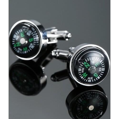 High quality compass Cufflinks new fashion jewelry brand Cufflinks mens sports shirt suit badge pin gifts wholesale & retail